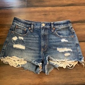 Aeropostale Crochet Jean Shorts